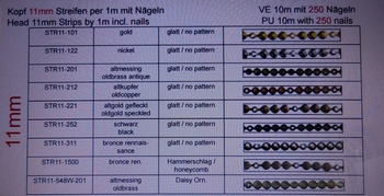 Siernagels 11 mm, Messing, 10 x 1 m